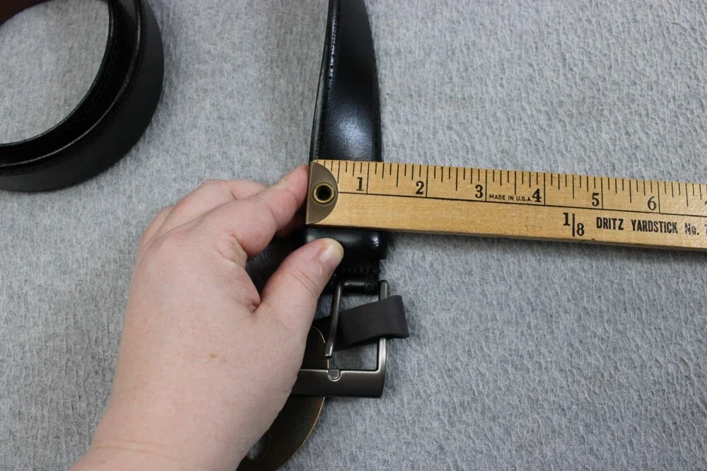 Joseph Abound Leather Belt Men 40 Black Italian Buckle Heritage Handcrafted